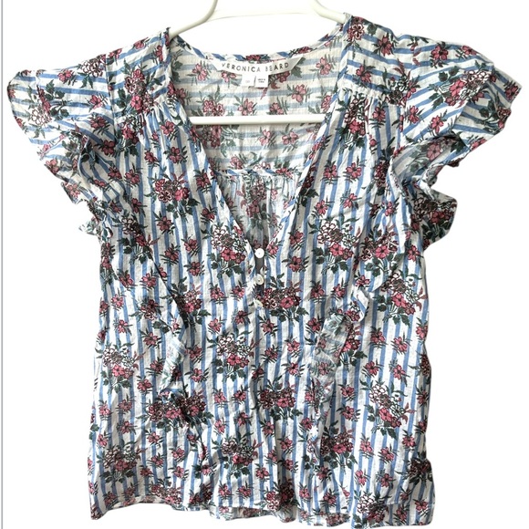 Vernonica Beard Joi Flutter-Sleeve Top, Size 00 - Picture 2 of 9